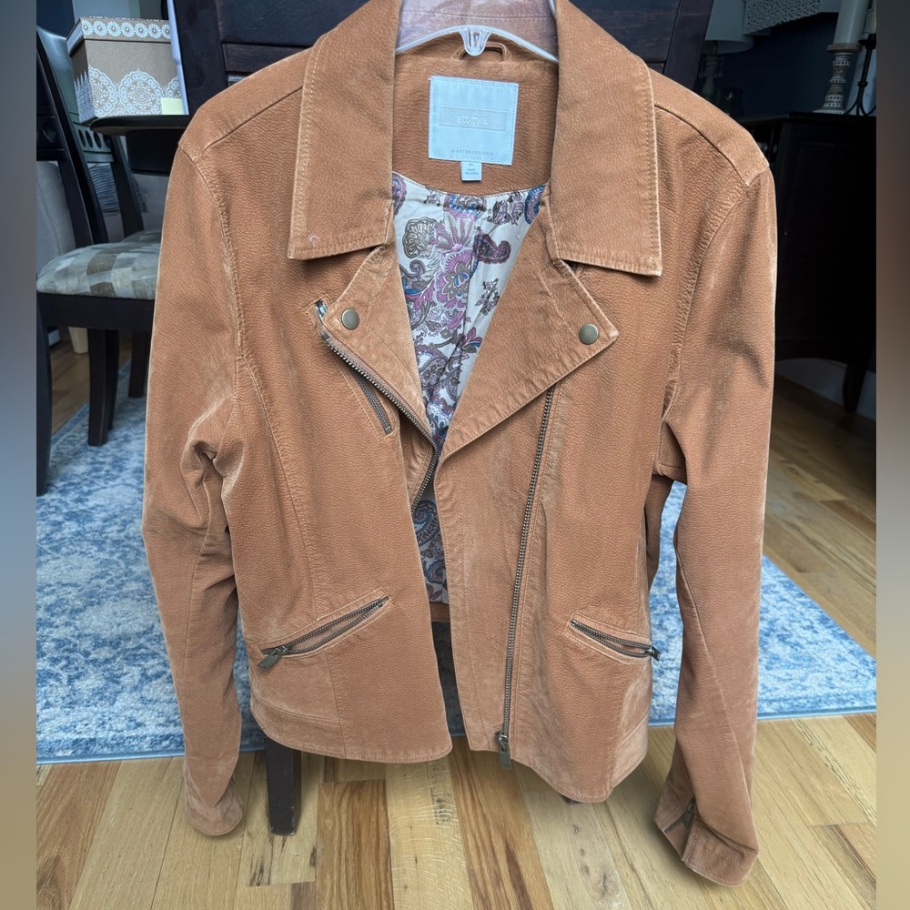 Anthropologie Ett Twa Faux Suede asymmetrical jacket